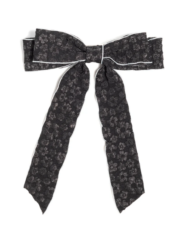 Textured Bow Clip, Black