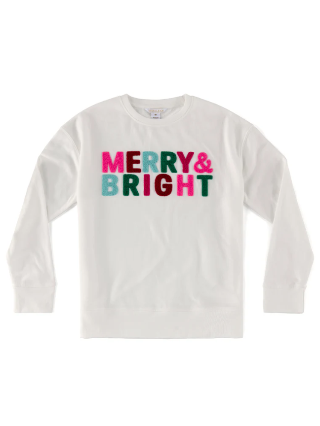 Merry & Bright Graphic Sweatshirt, White