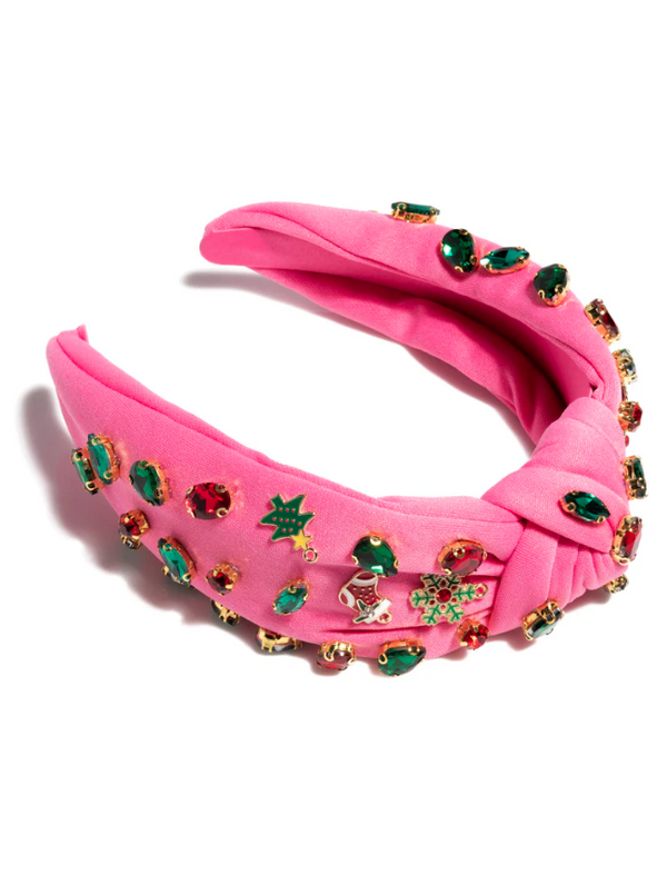 Merry Rhinestone Studded Headband, Pink