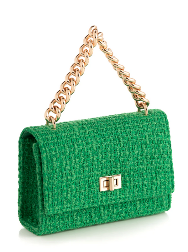 Billie Mini Tweed Handbag, Green