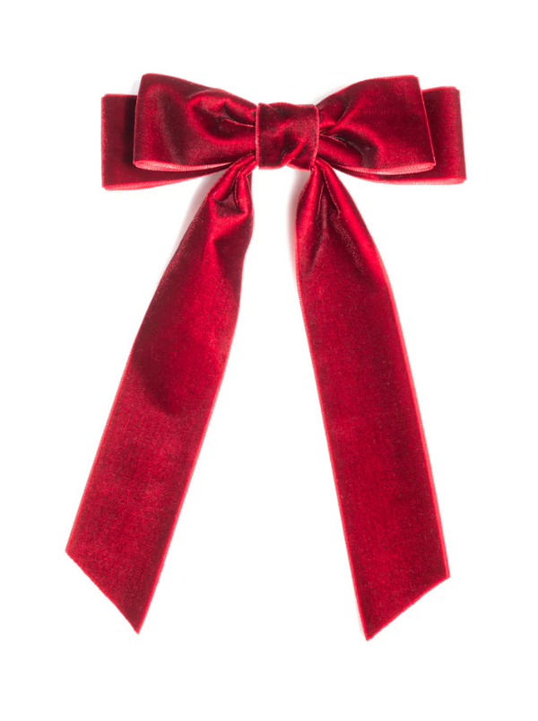 Velvet Bow Clip, Wine