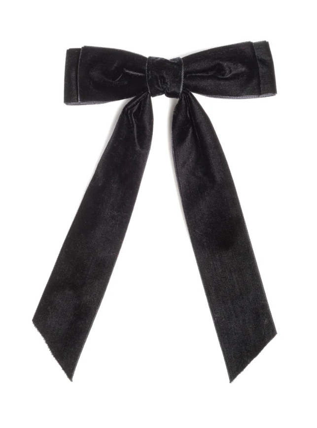 Velvet Bow Clip, Black