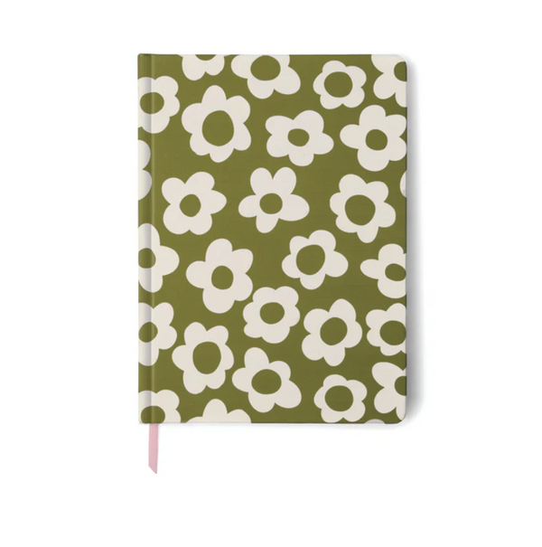 Jumbo Soft Touch Journal, Green Groovy Floral