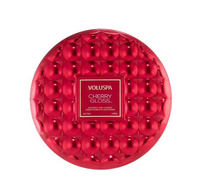 3 Wick Tin Candle, Cherry Gloss | Voluspa