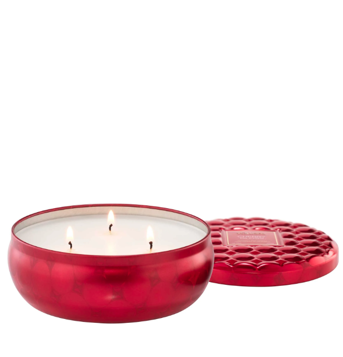 3 Wick Tin Candle, Cherry Gloss | Voluspa