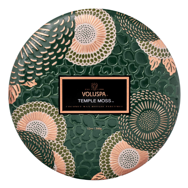 3 Wick Tin Candle, Temple Moss | Voluspa