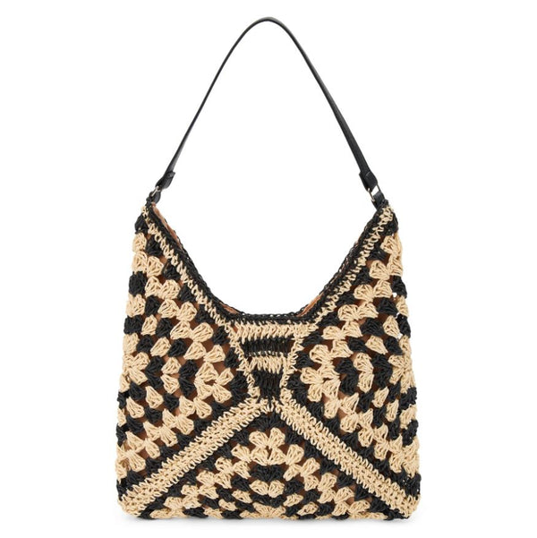 Ariel Raffia Hobo Bag, Black Multi | Beach by Matisse