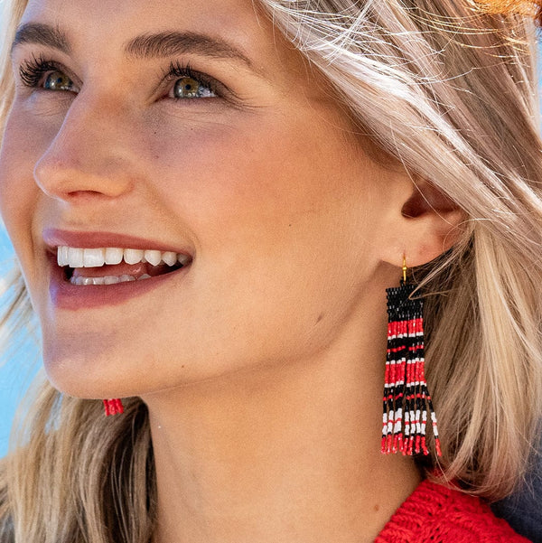 Billie Horizontal Stripe Fringe Earrings | Ink + Alloy