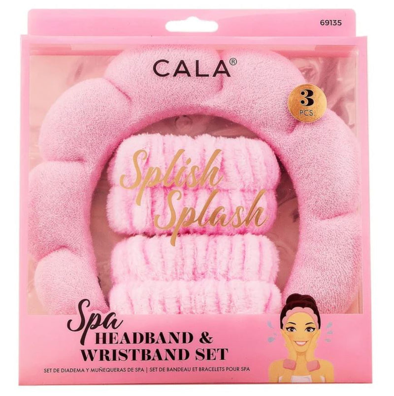 Spa Headband & Wristband Set, Pink | Pineapple Beauty