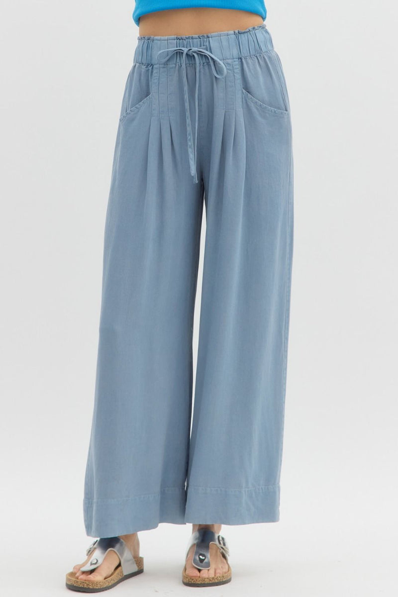 Eugenia Wide Leg Pants, Light Denim