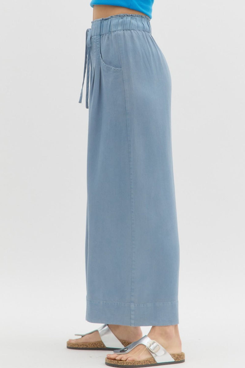 Eugenia Wide Leg Pants, Light Denim