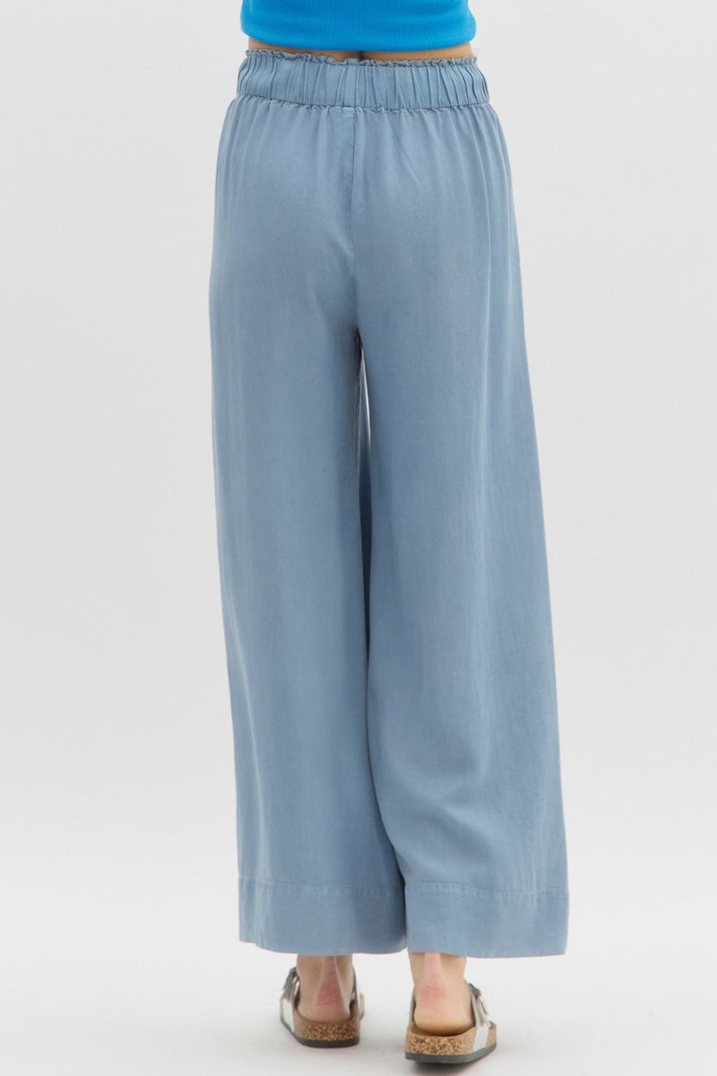 Eugenia Wide Leg Pants, Light Denim