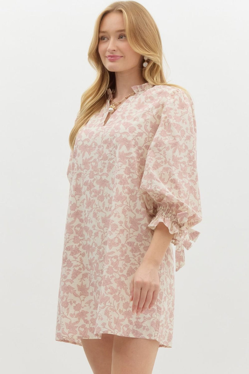 Tierney Floral Puff Sleeve Dress, Rosey