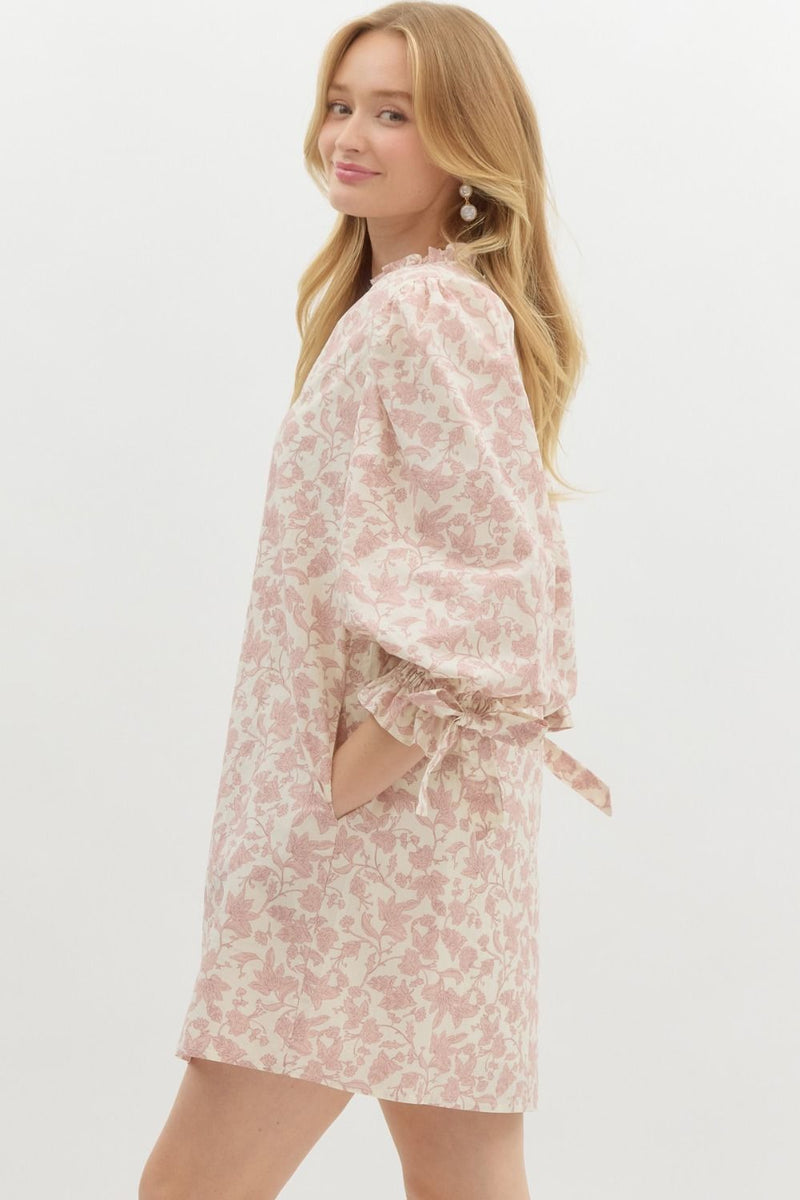 Tierney Floral Puff Sleeve Dress, Rosey