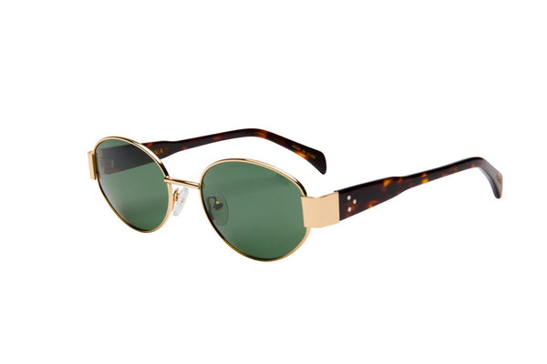 Lennox Polarized Lens Sunglasses, Gold/Green | I-SEA