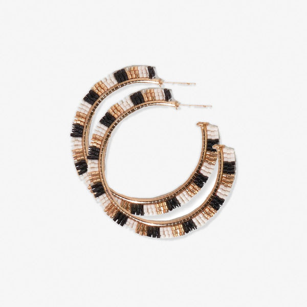 Nora Striped Hoop Earring | Ink + Alloy