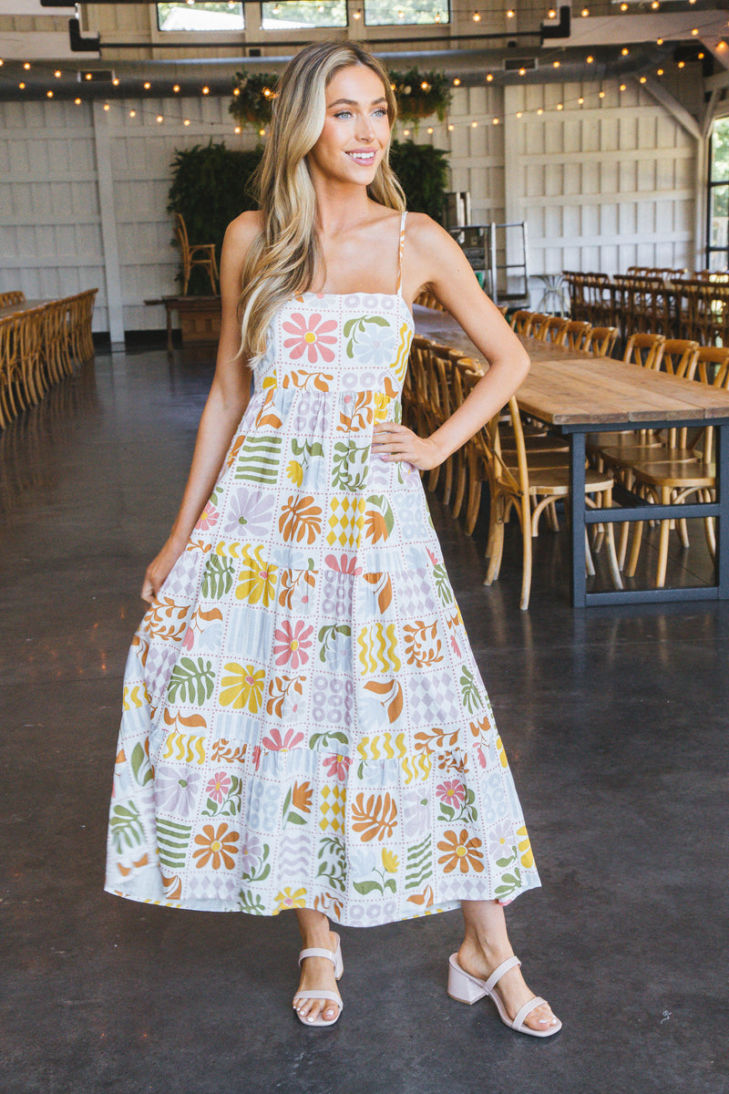 Tia Floral Print Maxi Dress, Multi