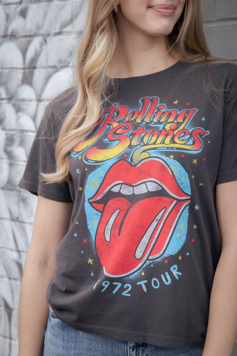 Rolling Stones 1972 Tour Boyfriend Tee, Reactive Black | Daydreamer