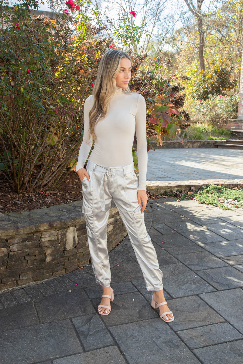 Kimber Turtle Neck Top, Taupe