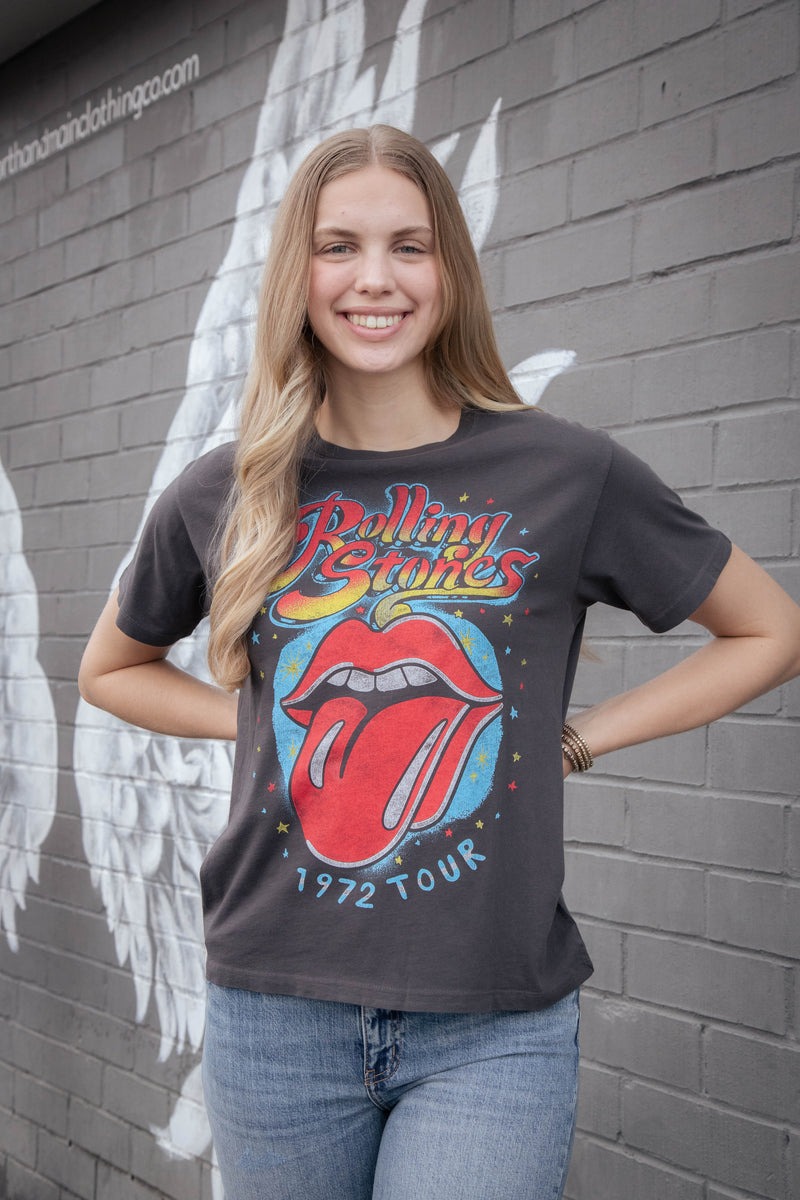 Rolling Stones 1972 Tour Boyfriend Tee, Reactive Black | Daydreamer