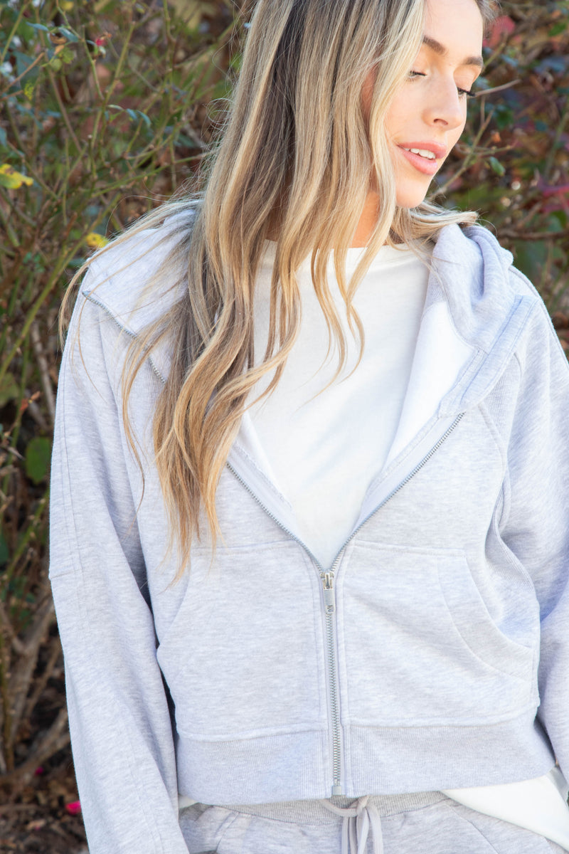 Livi Zip Up Hoodie, Heather Grey