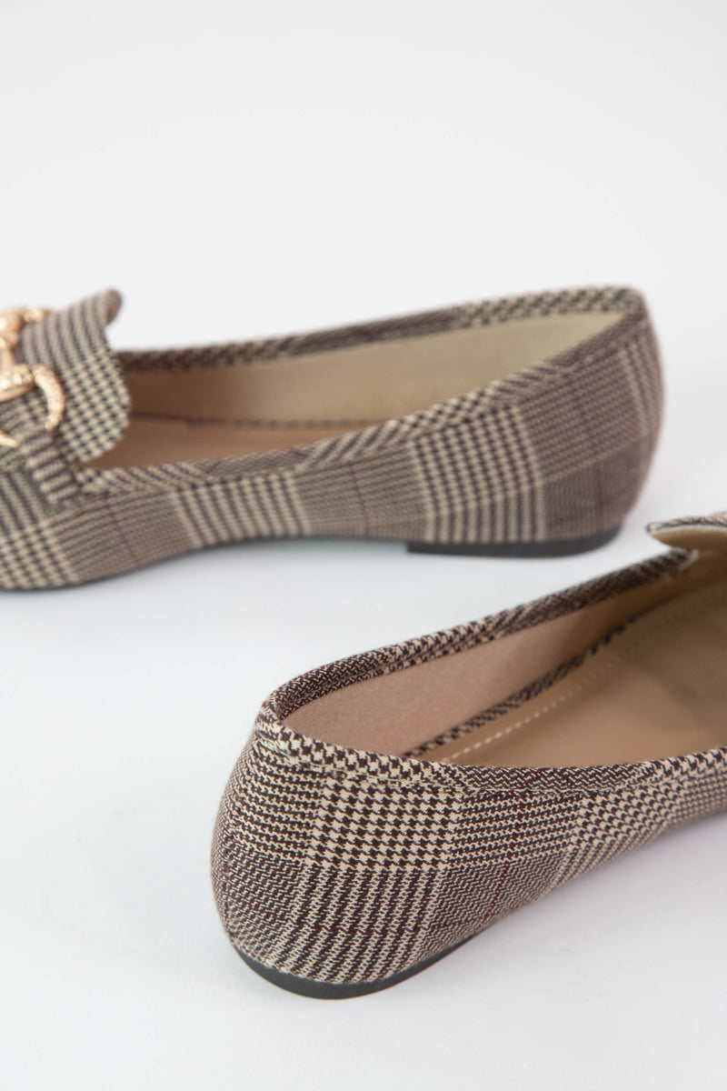 Gracious Loafer Flat, Brown Plaid