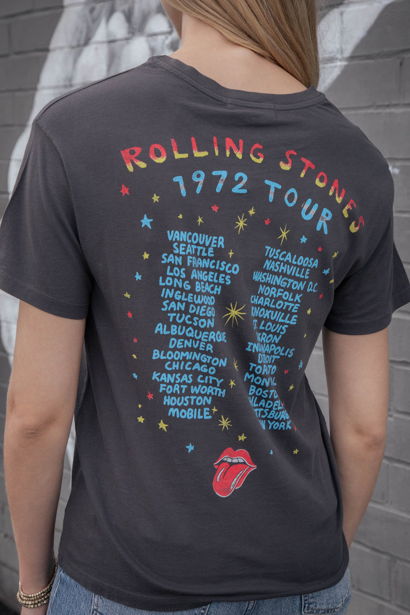 Rolling Stones 1972 Tour Boyfriend Tee, Reactive Black | Daydreamer