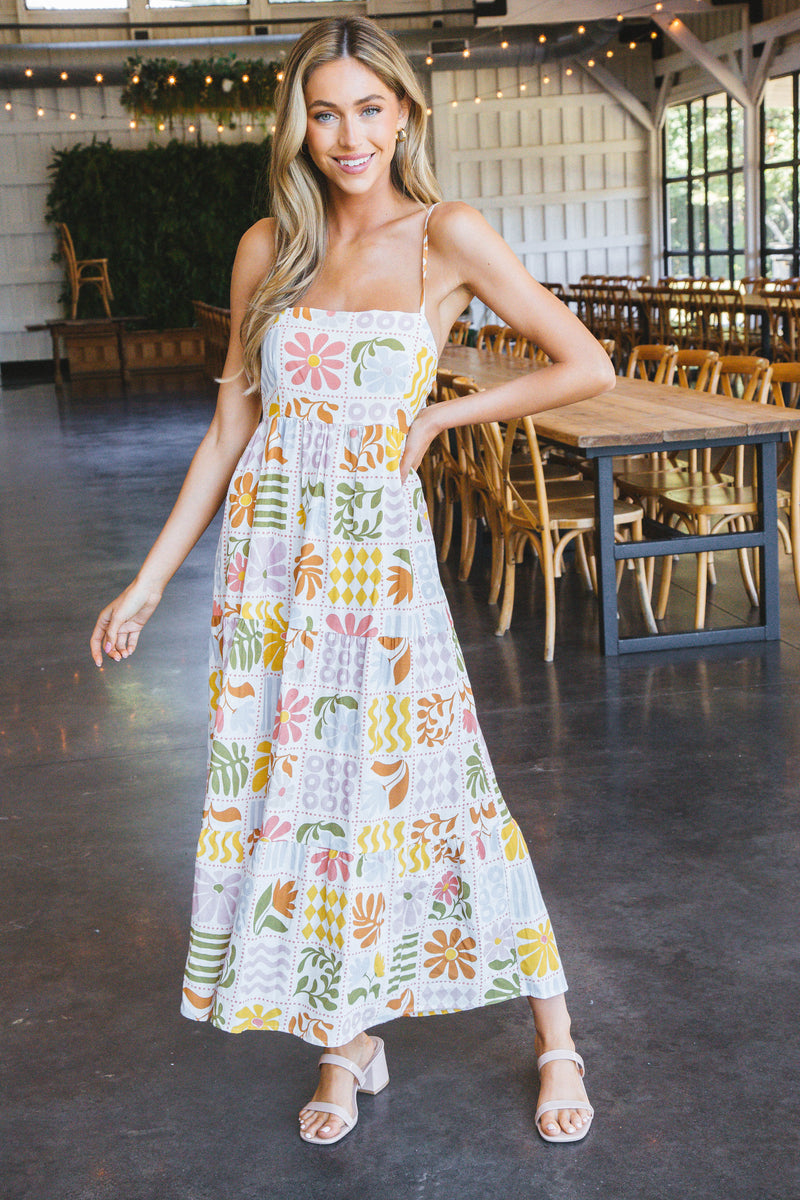 Tia Floral Print Maxi Dress, Multi