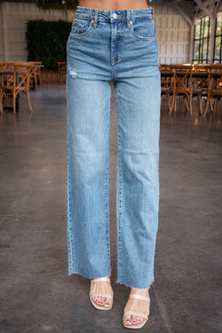 The Franklin Lightly Distressed Ribcage Jeans, Day Trip | Blank NYC