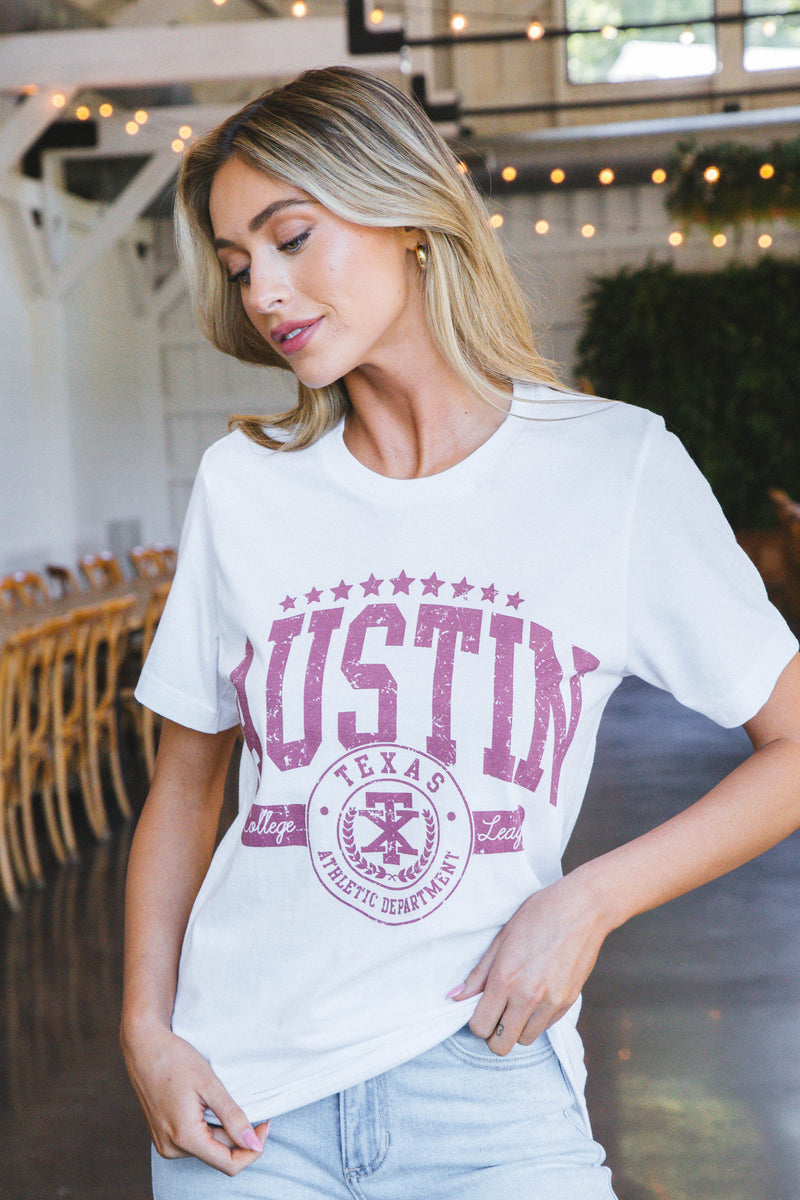 Austin College League Graphic Tee, White