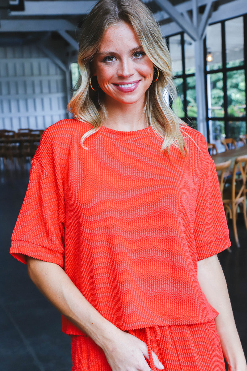 Katrina Ribbed Top, Red