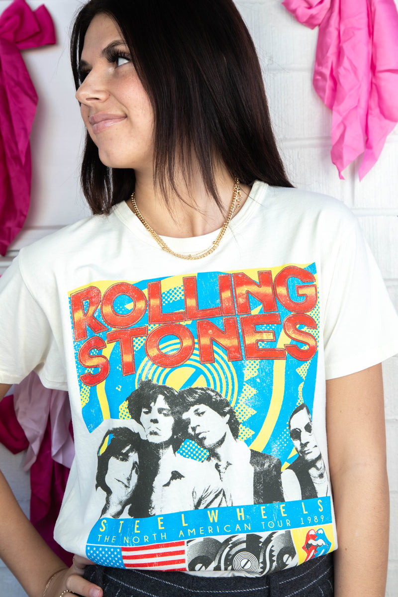 Rolling Stones Steel Wheels Ringer Tee, Stone Vintage | Daydreamer