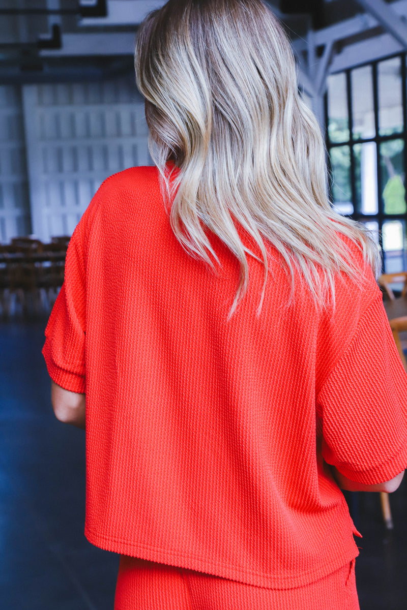 Katrina Ribbed Top, Red