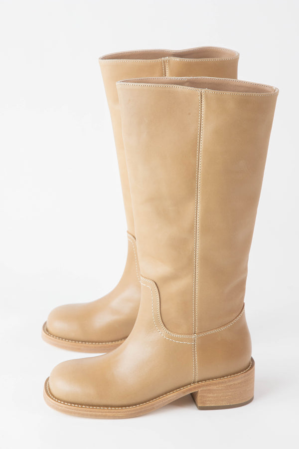 Riggs Tall Leather Boots, Banana Leaf | Steve Madden