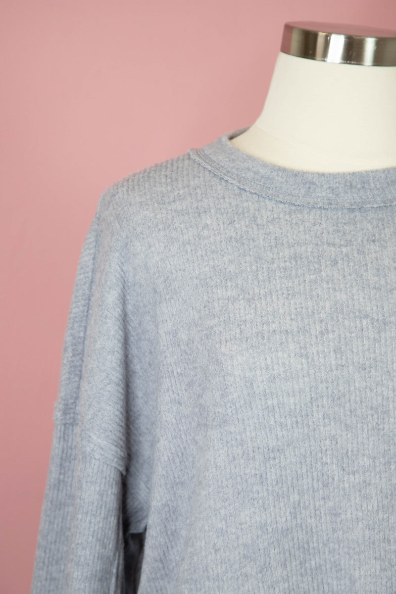 Tao Brushed Hacci Sweater, Heather Grey | Plus Size