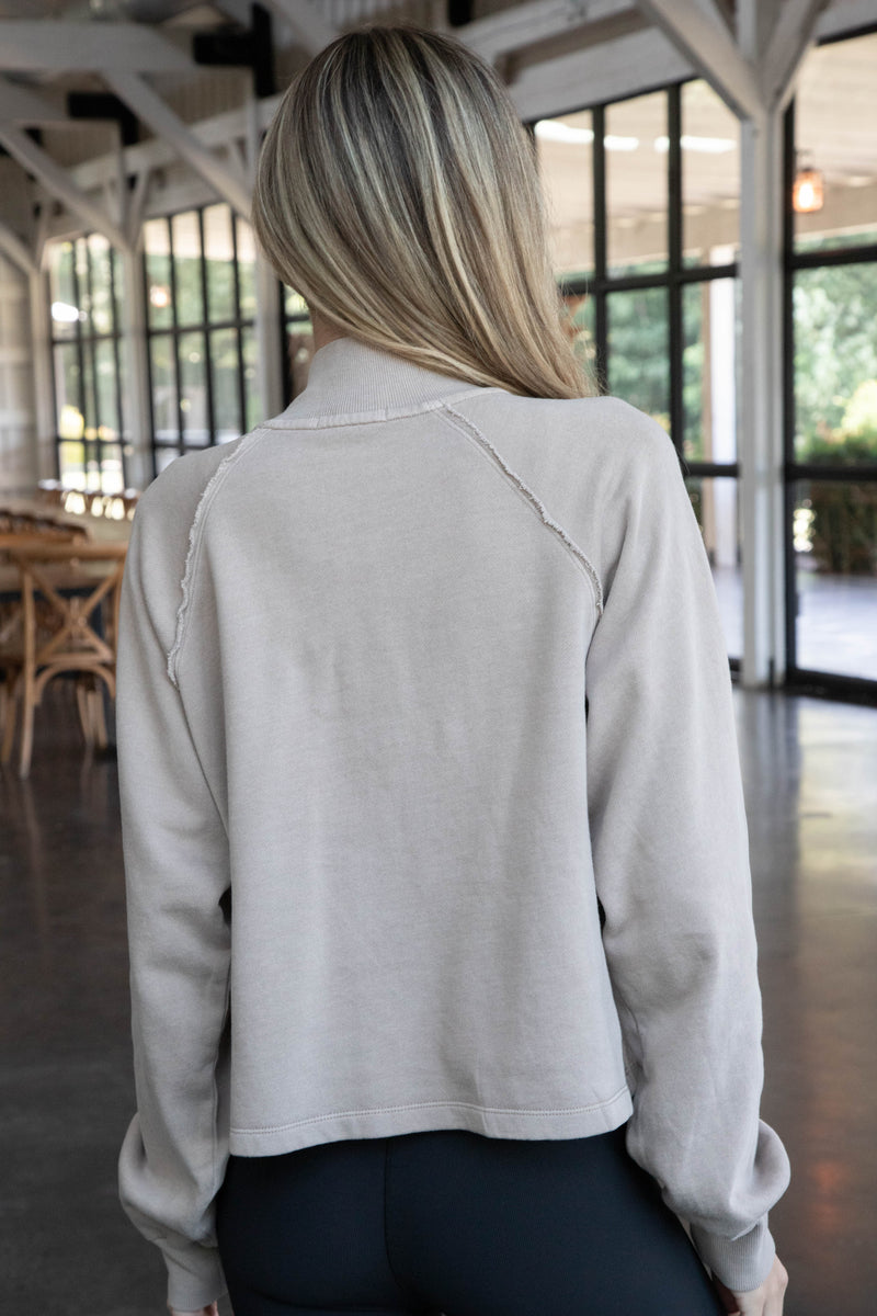 On The Run Half Zip Sweatshirt, Latte | Z Supply