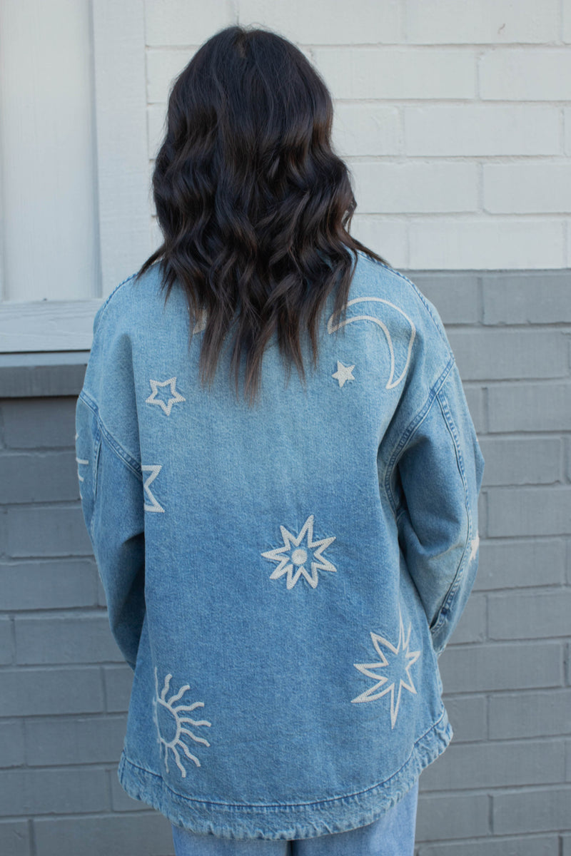 Madison City Embroidered Jacket, Skyway Blues | Free People