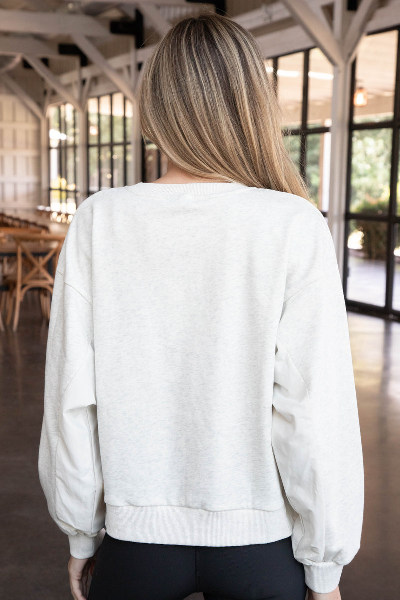 Vita Crewneck Sweatshirt, Heather Grey | Sadie & Sage