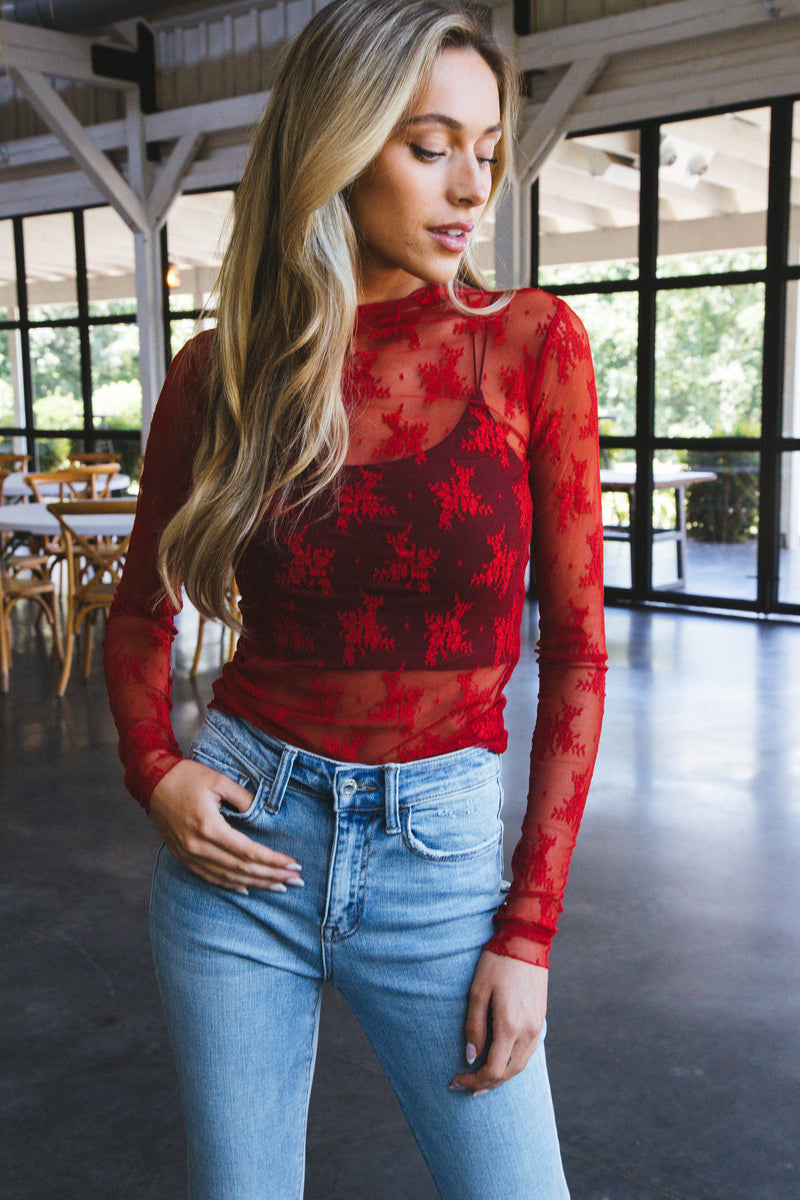 Lady Lux Layering Top, Red | Free People