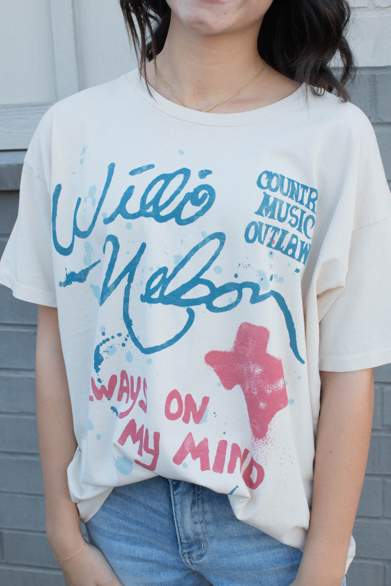 Willie Nelson Always On My Mind Tee, Dirty White | Daydreamer