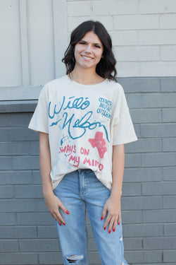 Willie Nelson Always On My Mind Tee, Dirty White | Daydreamer