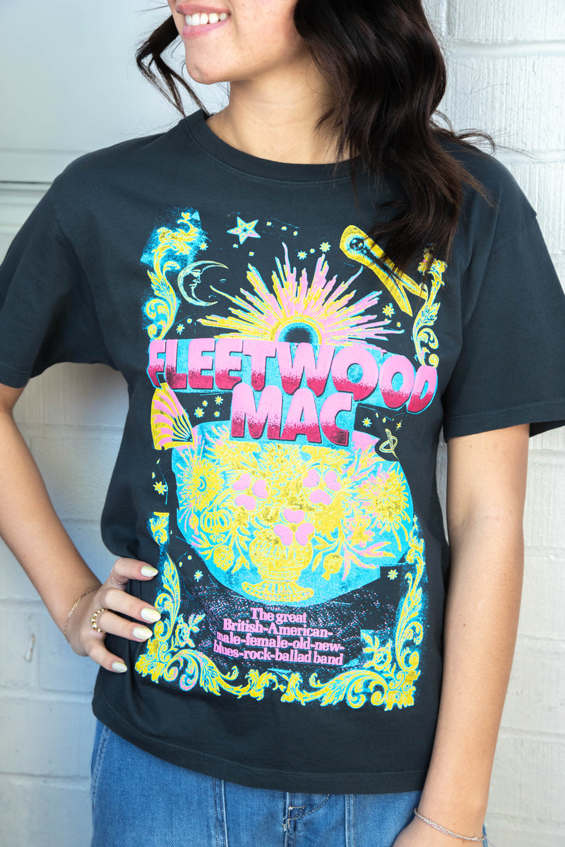 Fleetwood Mac Celestial Bouquet Tee, Vintage Black | Daydreamer