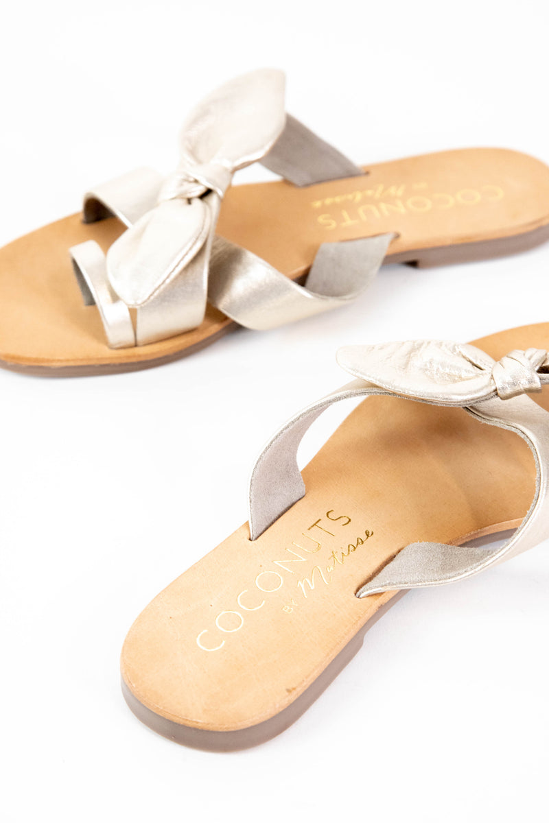 Vaughn Bow Detail Crisscross Sandal, Gold | Coconuts by Matisse