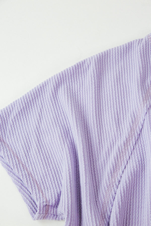 Lila Dolman Sleeve Ribbed Top, Lavender | Plus Size
