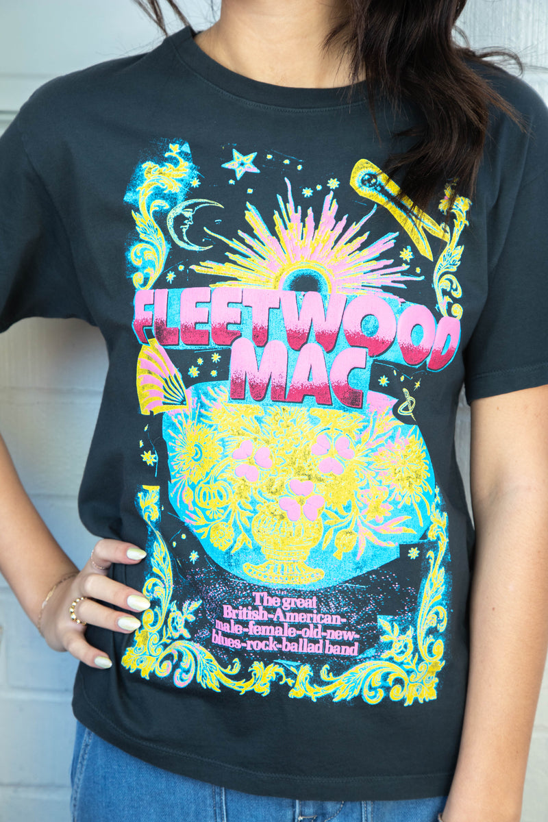 Fleetwood Mac Celestial Bouquet Tee, Vintage Black | Daydreamer