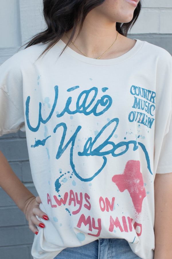 Willie Nelson Always On My Mind Tee, Dirty White | Daydreamer