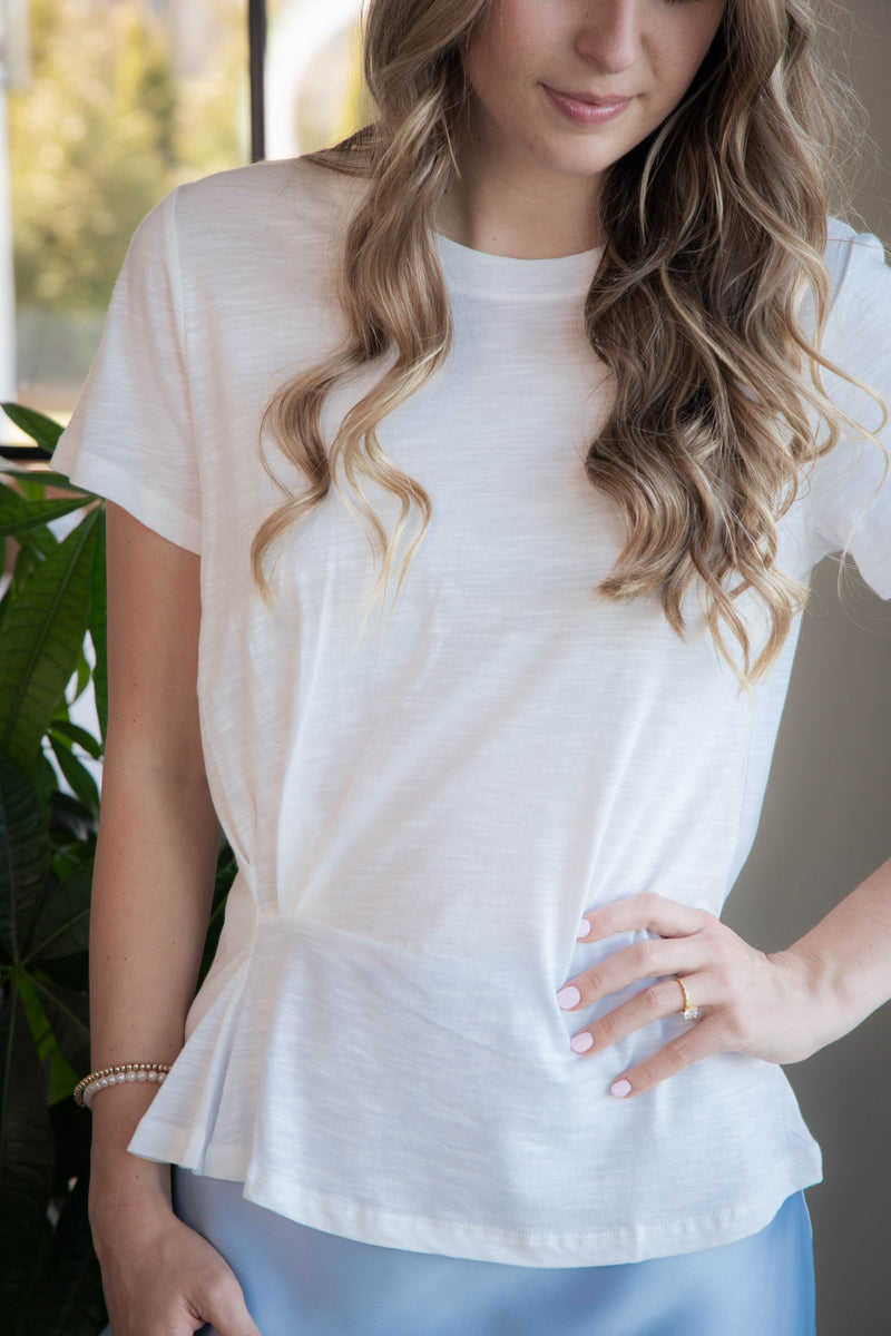 Adina Twist Front Tee, White | Sanctuary