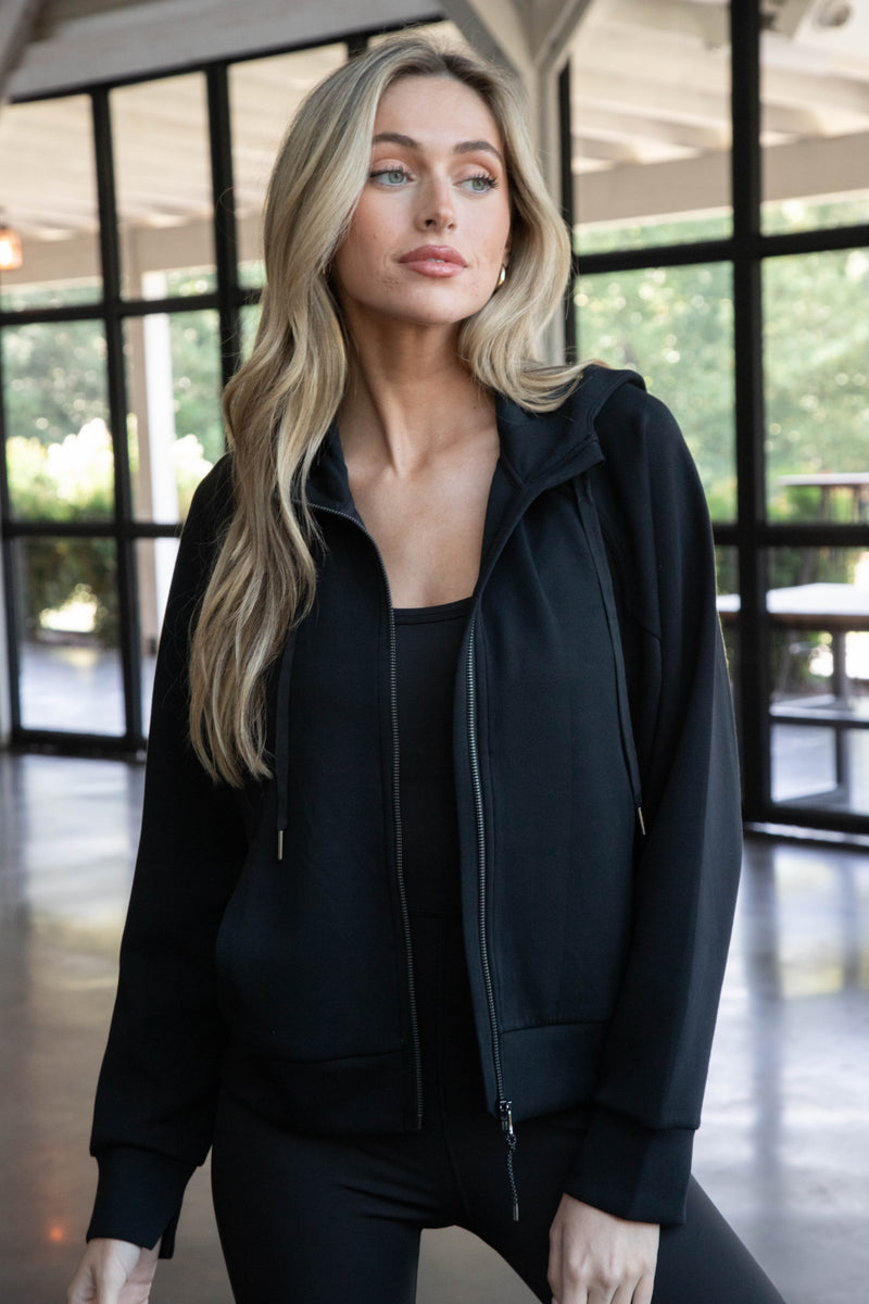 Airessentials Full Zip Hoodie, Very Black | SPANX