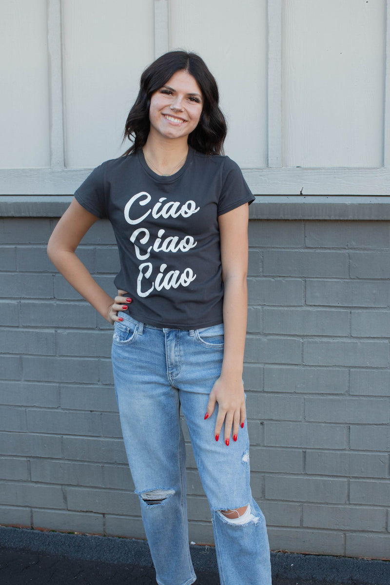 Ciao Tourist Tee, Black Sand | Z Supply