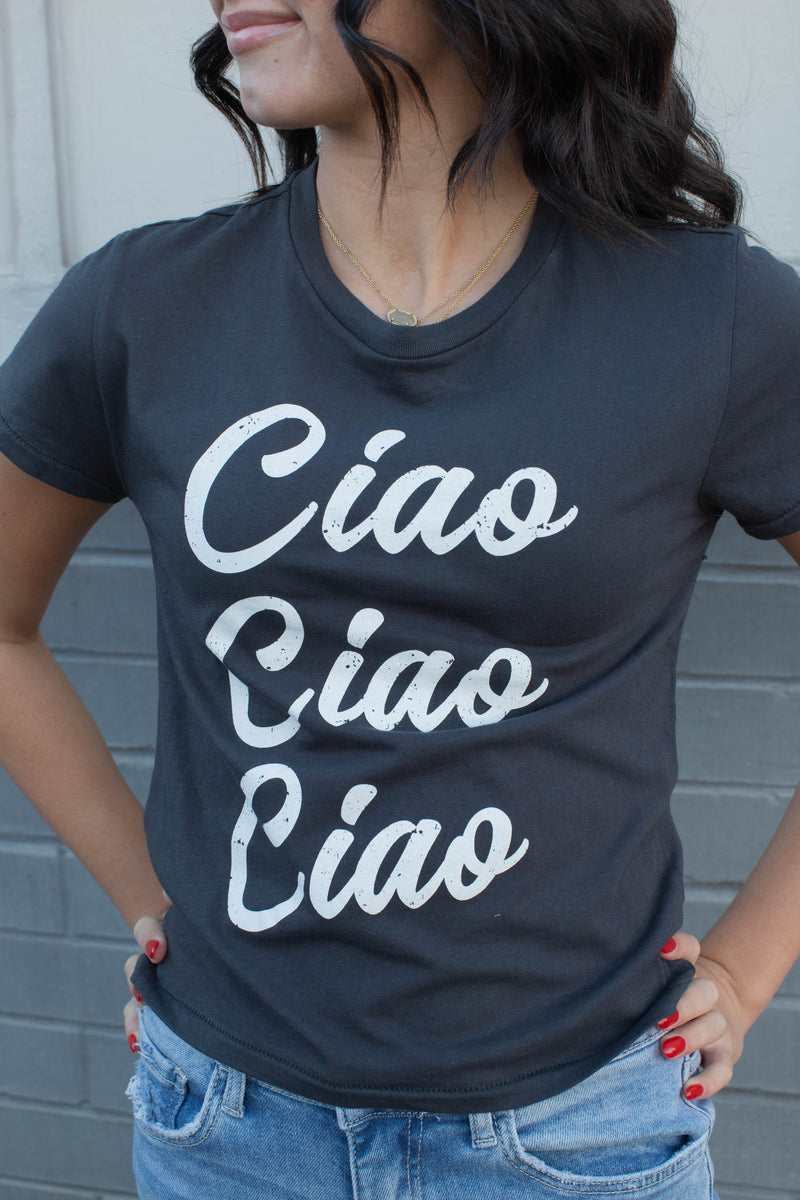 Ciao Tourist Tee, Black Sand | Z Supply